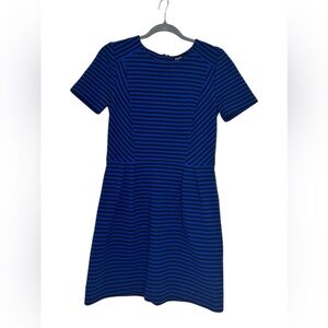 Madewell Striped Black & Blue Striped Dress sz 4